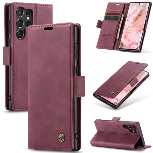 ForSamsung Galaxy S24 Ultra 5G CaseMe 013 Multifunctional Horizontal Flip Leather Phone Case(Wine Red) - Galaxy S24 Ultra 5G Cases by CaseMe | Online Shopping South Africa | PMC Jewellery