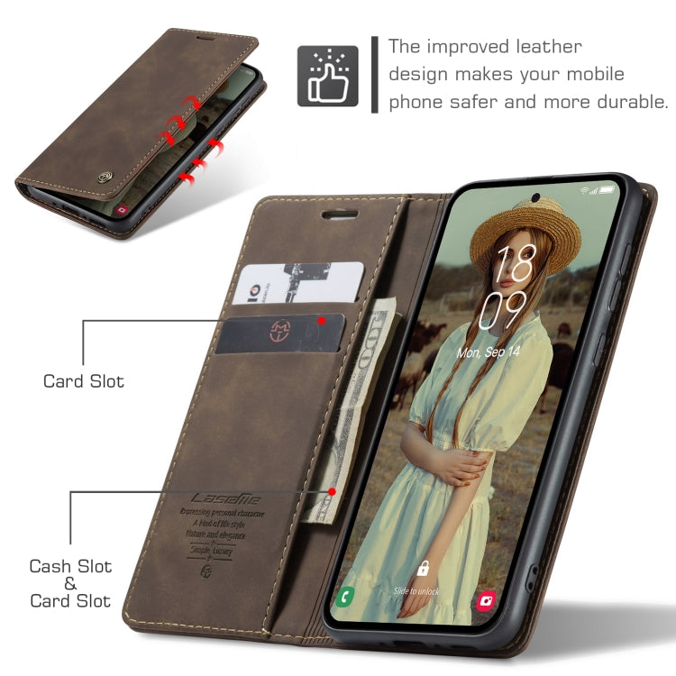 For Samsung Galaxy A35 5G CaseMe 013 Multifunctional Horizontal Flip Leather Phone Case(Coffee) - Galaxy Phone Cases by CaseMe | Online Shopping South Africa | PMC Jewellery | Buy Now Pay Later Mobicred