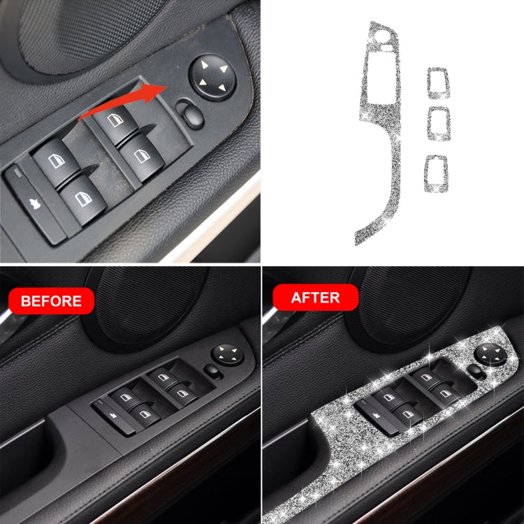 For BMW 3 Series E90 / 320i / 325i 2005-2012 Car Window Lift Panel 37.8cm Diamond Decorative Sticker, Left Drive - Car Interior Mouldings by PMC Jewellery | Online Shopping South Africa | PMC Jewellery | Buy Now Pay Later Mobicred