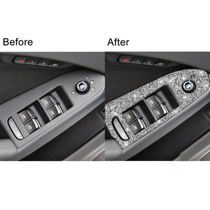 For Audi A4 / A5 / Q5 Car Door Lift Control Panel Diamond Decoration Sticker, Left Drive High Configured - Car Interior Mouldings by PMC Jewellery | Online Shopping South Africa | PMC Jewellery | Buy Now Pay Later Mobicred