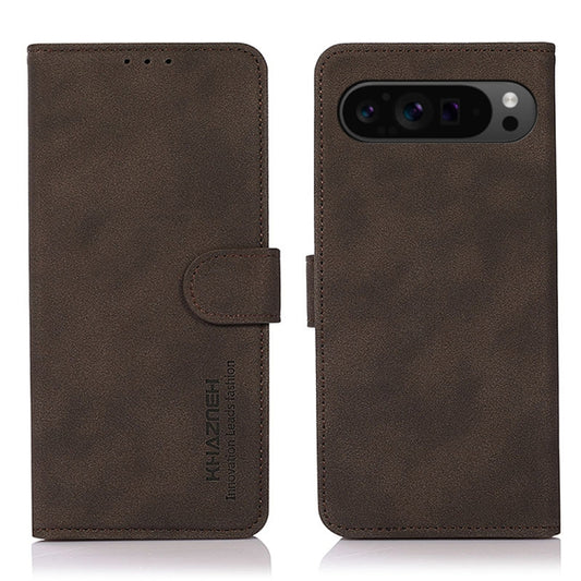 For Google Pixel 9 Pro KHAZNEH Matte Texture Leather Phone Case(Brown) - Google Cases by PMC Jewellery | Online Shopping South Africa | PMC Jewellery | Buy Now Pay Later Mobicred