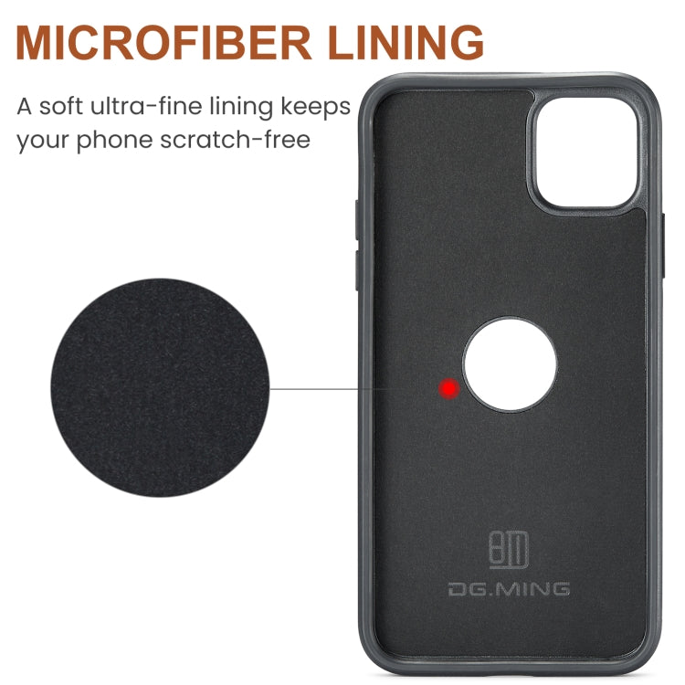 For iPhone 11 Pro Max DG.MING M5 Series Zip RFID Multi Card Detachable Leather Phone Case(Brown) - iPhone 11 Pro Max Cases by DG.MING | Online Shopping South Africa | PMC TechLife | Buy Now Pay Later Mobicred