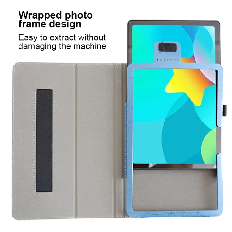 For TCL NxtPaper 11 Flower Embossed Leather Tablet Case with Handrest Strap & Pen Slot(Blue) - Others by PMC TechLife | Online Shopping South Africa | PMC TechLife | Buy Now Pay Later Mobicred