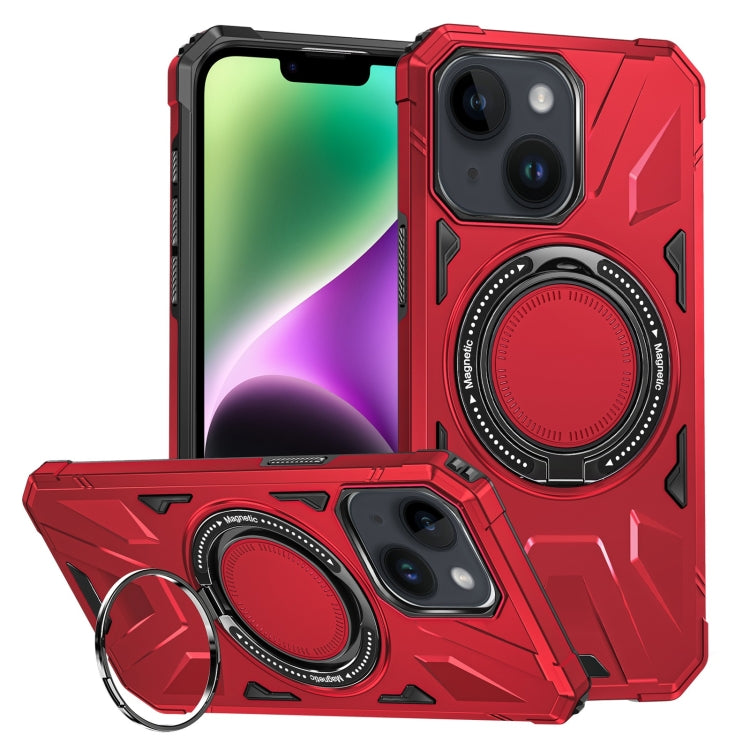 For iPhone 14/13 MagSafe Magnetic Shockproof Phone Case with Ring Holder(Red) - iPhone 14 Cases by PMC TechLife | Online Shopping South Africa | PMC TechLife
