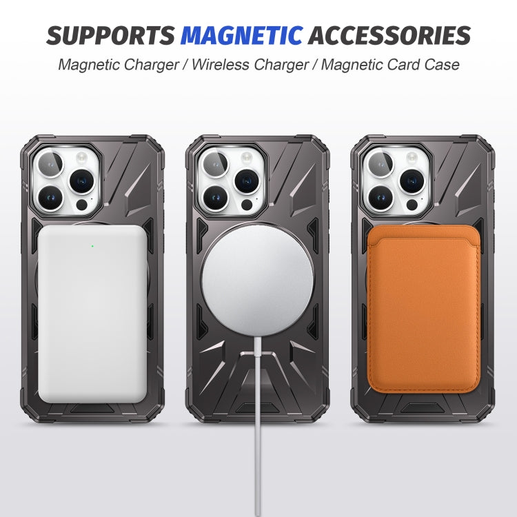 For iPhone 14 Pro MagSafe Magnetic Shockproof Phone Case with Ring Holder(Dark Grey) - iPhone 14 Pro Cases by PMC Jewellery | Online Shopping South Africa | PMC Jewellery