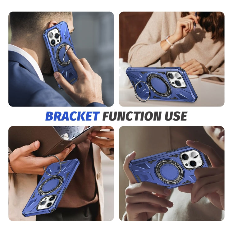 For iPhone 13 Pro MagSafe Magnetic Shockproof Phone Case with Ring Holder(Navy Blue) - iPhone 13 Pro Cases by PMC TechLife | Online Shopping South Africa | PMC TechLife