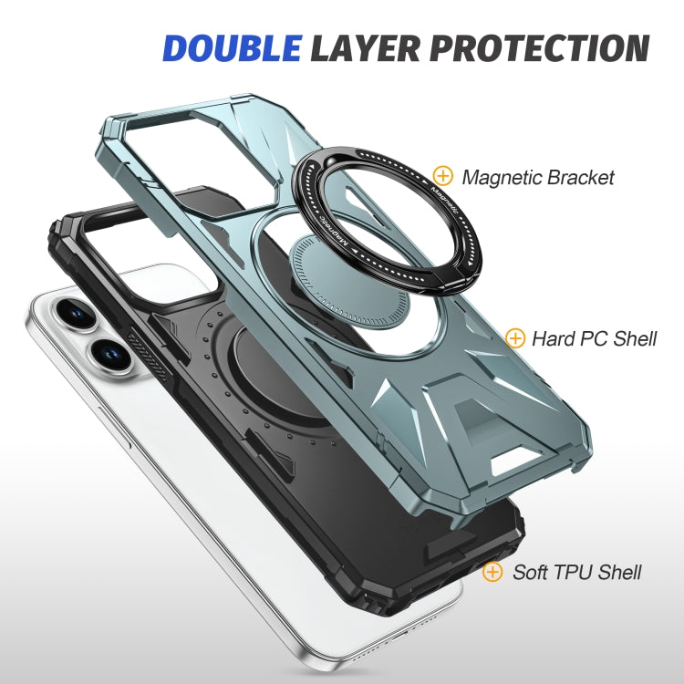 For iPhone 12 Pro Max MagSafe Magnetic Shockproof Phone Case with Ring Holder(Green) - iPhone 12 Pro Max Cases by PMC TechLife | Online Shopping South Africa | PMC TechLife