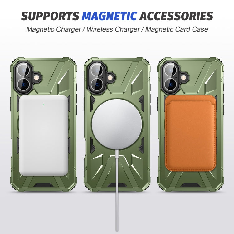 For iPhone 16 MagSafe Magnetic Shockproof Phone Case with Ring Holder(Dark Green) - iPhone 16 Cases by PMC TechLife | Online Shopping South Africa | PMC TechLife | Buy Now Pay Later Mobicred