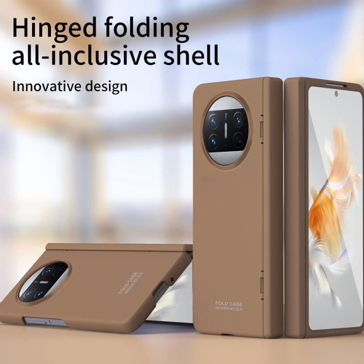 For Huawei Mate X3 Extraordinary Series Hinged Folding Full Phone Case(Coffee) - Huawei Cases by PMC TechLife | Online Shopping South Africa | PMC TechLife | Buy Now Pay Later Mobicred