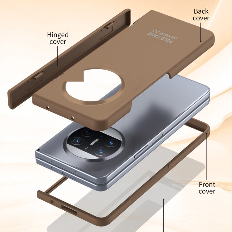 For Huawei Mate X3 Extraordinary Series Hinged Folding Full Phone Case(Coffee) - Huawei Cases by PMC TechLife | Online Shopping South Africa | PMC TechLife | Buy Now Pay Later Mobicred