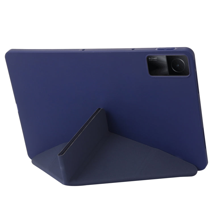 For Xiaomi Redmi Pad SE Deformation Silicone Leather Tablet Case(Dark Blue) - More Tablet Cases by PMC Jewellery | Online Shopping South Africa | PMC Jewellery | Buy Now Pay Later Mobicred