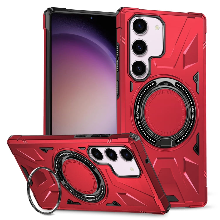 For Samsung Galaxy S23 5G MagSafe Magnetic Shockproof Phone Case with Ring Holder(Red) - Galaxy S23 5G Cases by PMC TechLife | Online Shopping South Africa | PMC TechLife