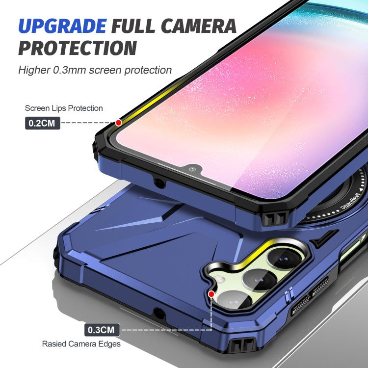 For Samsung Galaxy A54 5G MagSafe Magnetic Shockproof Phone Case with Ring Holder(Navy Blue) - Galaxy Phone Cases by PMC TechLife | Online Shopping South Africa | PMC TechLife