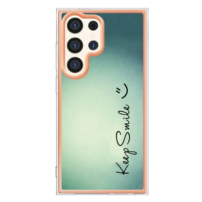 For Samsung Galaxy S24 Ultra 5G Electroplating Marble Dual-side IMD Phone Case(Smile) - Galaxy S24 Ultra 5G Cases by PMC Jewellery | Online Shopping South Africa | PMC Jewellery