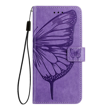 For Honor Magic6 Pro 5G Global Embossed Butterfly Leather Phone Case(Purple) - Honor Cases by PMC Jewellery | Online Shopping South Africa | PMC Jewellery | Buy Now Pay Later Mobicred