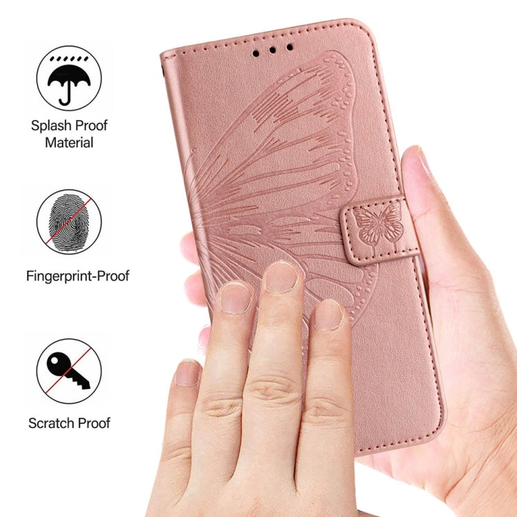 For Honor Magic6 Pro 5G Global Embossed Butterfly Leather Phone Case(Rose Gold) - Honor Cases by PMC Jewellery | Online Shopping South Africa | PMC Jewellery | Buy Now Pay Later Mobicred