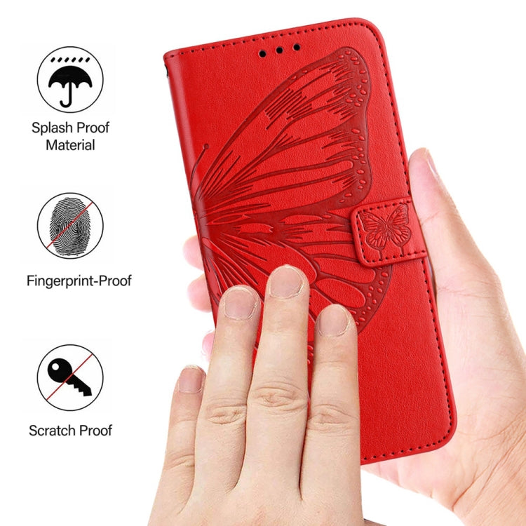 For Honor Magic6 Pro 5G Global Embossed Butterfly Leather Phone Case(Red) - Honor Cases by PMC Jewellery | Online Shopping South Africa | PMC Jewellery | Buy Now Pay Later Mobicred