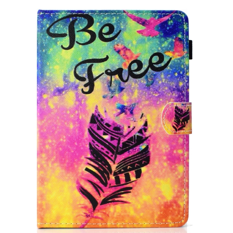 For 10 inch Universal Colored Drawing Stitching Leather Tablet Case(Feather) - 10 - 11 inch by PMC TechLife | Online Shopping South Africa | PMC TechLife | Buy Now Pay Later Mobicred