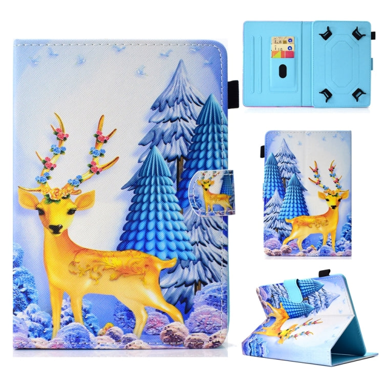 For 10 inch Universal Colored Drawing Stitching Leather Tablet Case(Sika Deer) - 10 - 11 inch by PMC TechLife | Online Shopping South Africa | PMC TechLife | Buy Now Pay Later Mobicred