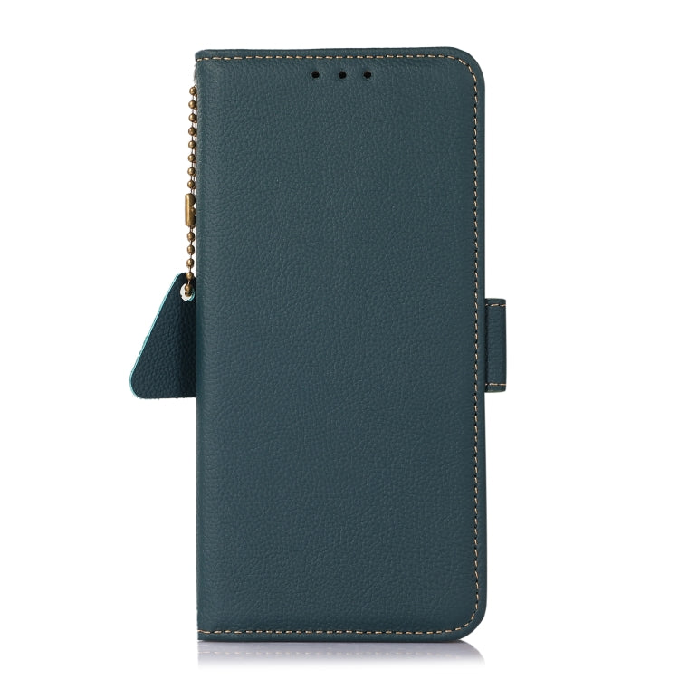 For Google Pixel 9 Pro Side-Magnetic TJ Genuine Leather RFID Phone Case(Green) - Google Cases by PMC TechLife | Online Shopping South Africa | PMC TechLife | Buy Now Pay Later Mobicred