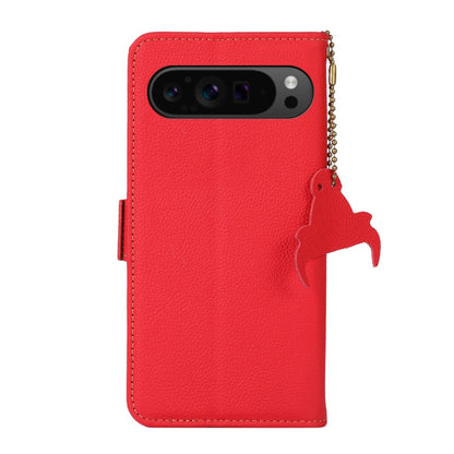 For Google Pixel 9 Pro Side-Magnetic TJ Genuine Leather RFID Phone Case(Red) - Google Cases by PMC Jewellery | Online Shopping South Africa | PMC Jewellery | Buy Now Pay Later Mobicred