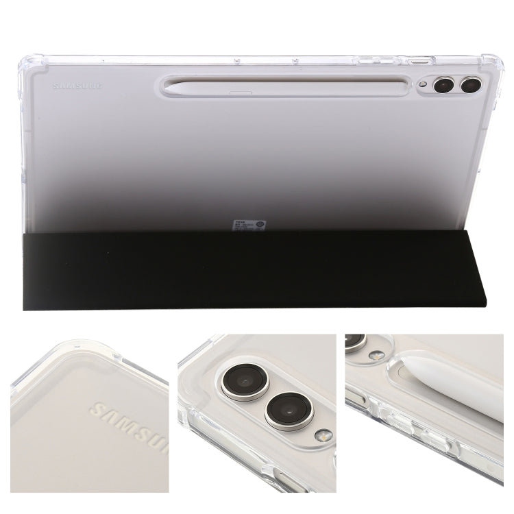 For Samsung Galaxy Tab S10 FE / S9 FE / S9 3-Fold Clear Acrylic Leather Tablet Case(Black) - Galaxy Tab S9 Cases by PMC Jewellery | Online Shopping South Africa | PMC Jewellery | Buy Now Pay Later Mobicred