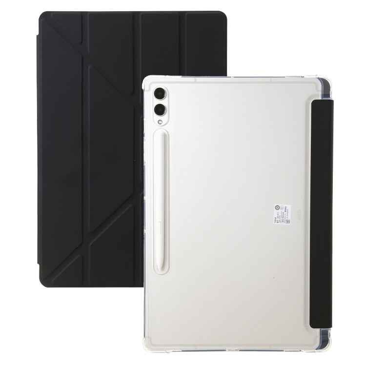 For Samsung Galaxy Tab S9 Clear Acrylic Deformation Leather Tablet Case(Black) - Galaxy Tab S9 Cases by PMC Jewellery | Online Shopping South Africa | PMC Jewellery | Buy Now Pay Later Mobicred