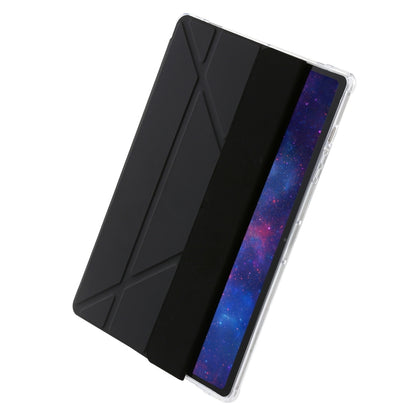 For Samsung Galaxy Tab S9 Clear Acrylic Deformation Leather Tablet Case(Black) - Galaxy Tab S9 Cases by PMC Jewellery | Online Shopping South Africa | PMC Jewellery | Buy Now Pay Later Mobicred