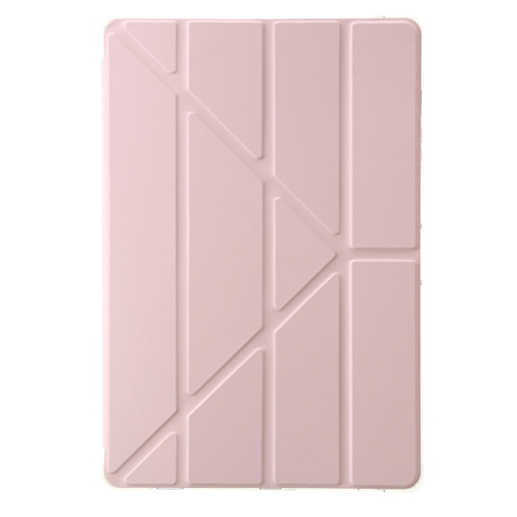 For Samsung Galaxy Tab S9 FE Clear Acrylic Deformation Leather Tablet Case(Pink) - Galaxy Tab S9 FE by PMC Jewellery | Online Shopping South Africa | PMC Jewellery