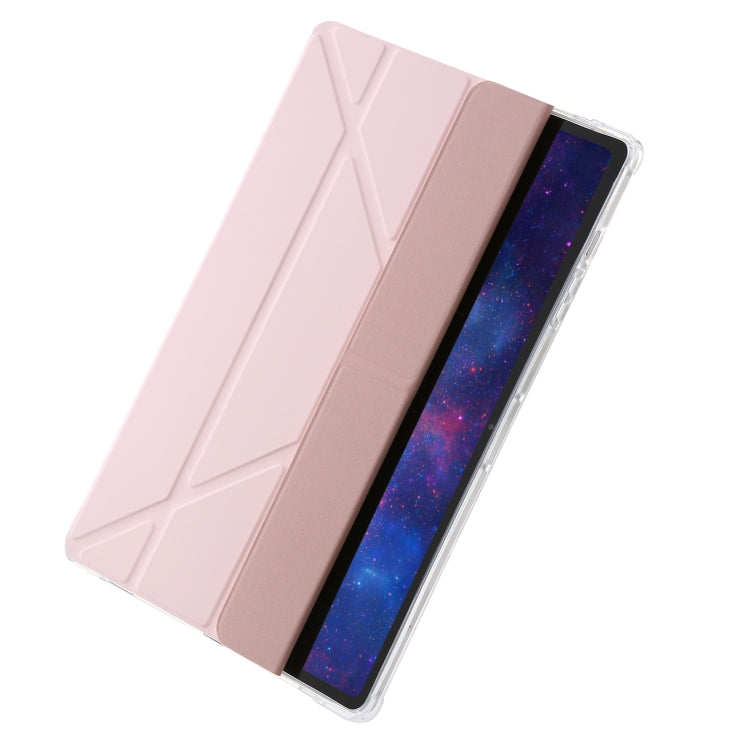 For Samsung Galaxy Tab S9 FE+ Clear Acrylic Deformation Leather Tablet Case(Pink) - Galaxy Tab S9 FE+ by PMC TechLife | Online Shopping South Africa | PMC TechLife