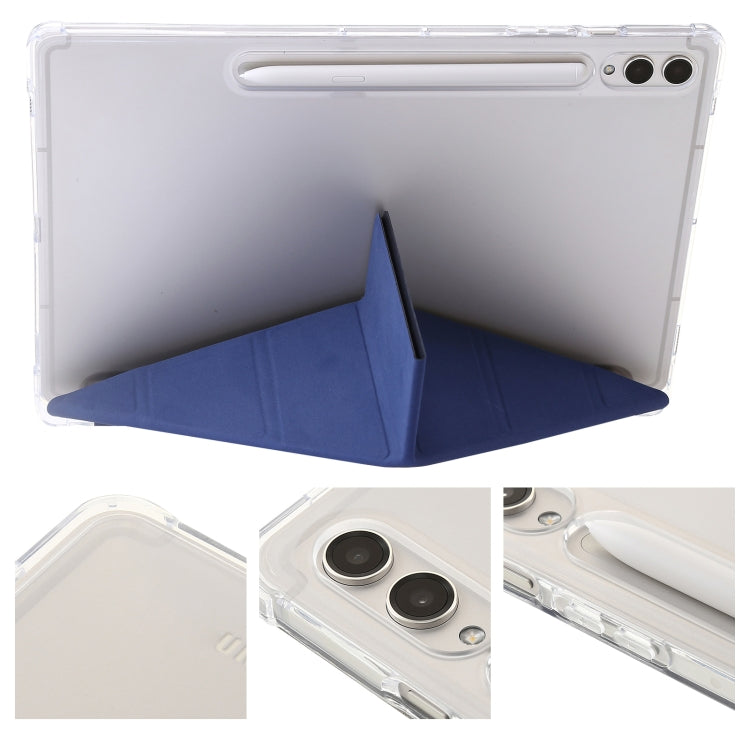 For Samsung Galaxy Tab S9 FE+ Clear Acrylic Deformation Leather Tablet Case(Dark Blue) - Galaxy Tab S9 FE+ by PMC Jewellery | Online Shopping South Africa | PMC Jewellery | Buy Now Pay Later Mobicred