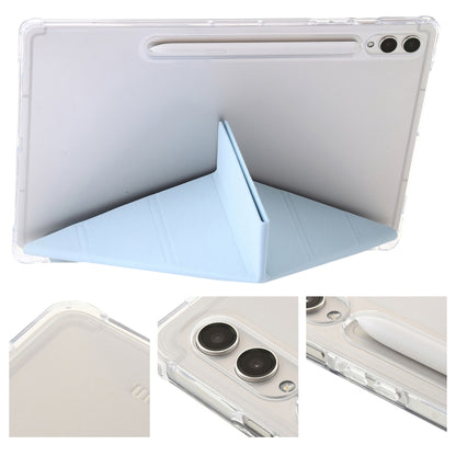 For Samsung Galaxy Tab S9 FE+ Clear Acrylic Deformation Leather Tablet Case(Ice Blue) - Galaxy Tab S9 FE+ by PMC Jewellery | Online Shopping South Africa | PMC Jewellery | Buy Now Pay Later Mobicred