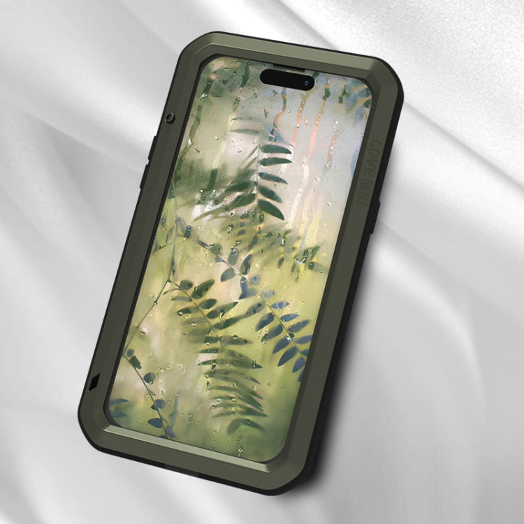 For iPhone 15 Plus LOVE MEI Metal Shockproof Life Waterproof Dustproof Phone Case(Red) - free shipping - PMC TechLife - Order now!