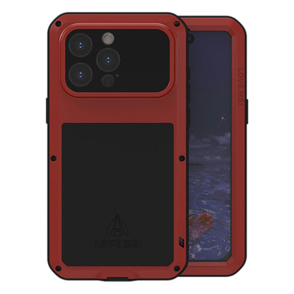 For iPhone 15 Pro Max LOVE MEI Metal Shockproof Life Waterproof Dustproof Phone Case(Red) - iPhone 15 Pro Max Cases by LOVE MEI | Online Shopping South Africa | PMC Jewellery