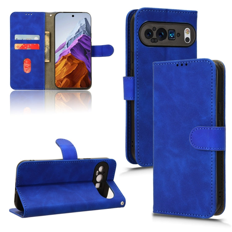 For Google Pixel 9 Pro Skin Feel Magnetic Flip Leather Phone Case(Blue) - Google Cases by PMC Jewellery | Online Shopping South Africa | PMC Jewellery | Buy Now Pay Later Mobicred