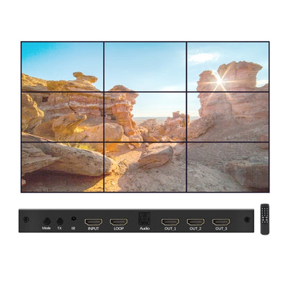 NK-330 3x3 4K 9 Screen HDMI DVI TV Video Wall Controller Splitter Multi Video Screen Processor Splicer, Plug Type:AU Plug(Black) - Splitter by PMC Jewellery | Online Shopping South Africa | PMC Jewellery | Buy Now Pay Later Mobicred