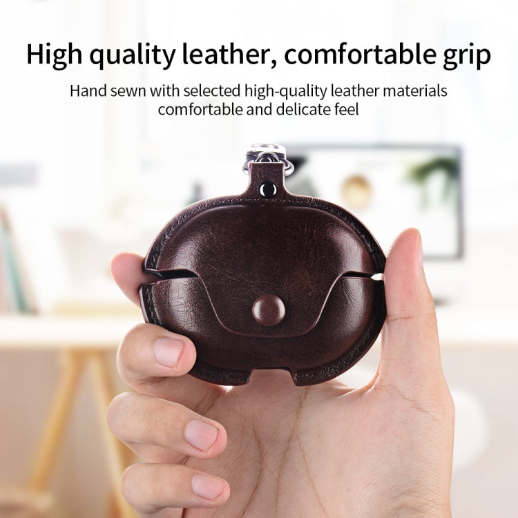 For Huawei FreeClip Business Leather Earphone Protective Case with Hook(Black) - Huawei Earphone Case by PMC TechLife | Online Shopping South Africa | PMC TechLife | Buy Now Pay Later Mobicred