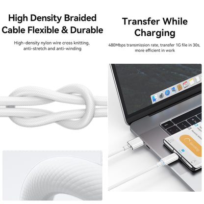 USAMS USB To Type-C 6A Aluminum Alloy Clear LED Fast Charge Data Cable, Length: 1.2m(Blue) - Multifunction Cable by USAMS | Online Shopping South Africa | PMC Jewellery | Buy Now Pay Later Mobicred