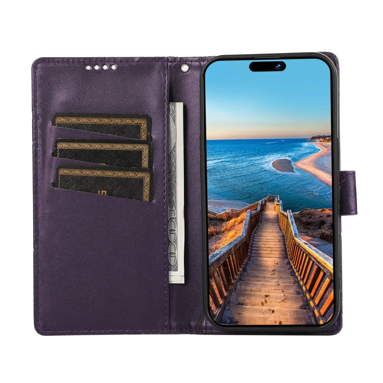 For Xiaomi 13 Ultra PU Genuine Leather Texture Embossed Line Phone Case(Purple) - 13 Ultra Cases by PMC Jewellery | Online Shopping South Africa | PMC Jewellery | Buy Now Pay Later Mobicred