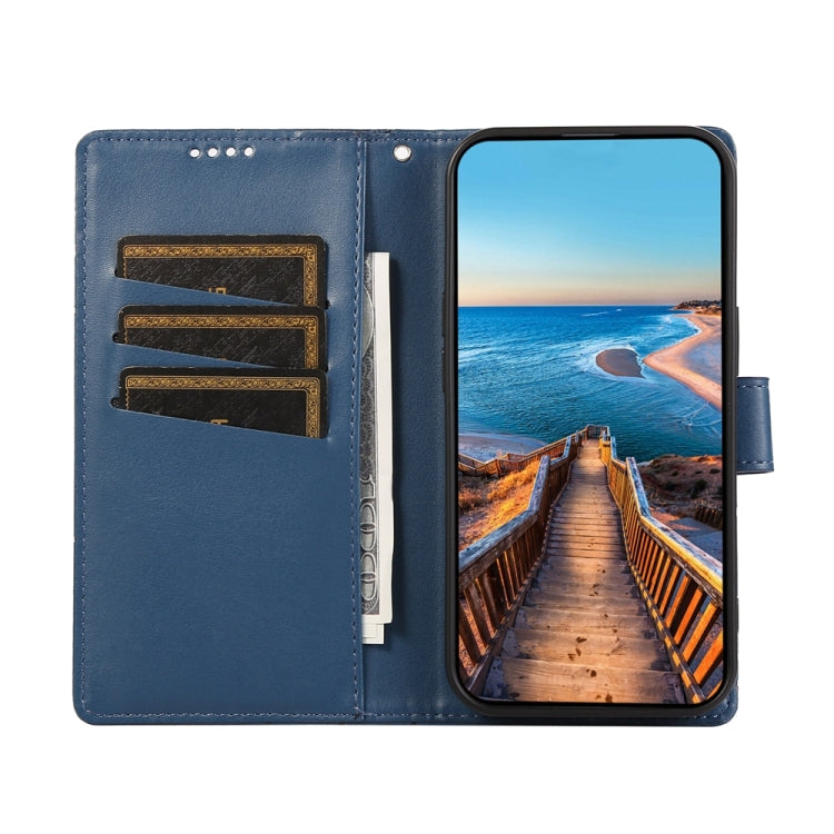 For Xiaomi 14 PU Genuine Leather Texture Embossed Line Phone Case(Blue) - free shipping - PMC TechLife - Order now!