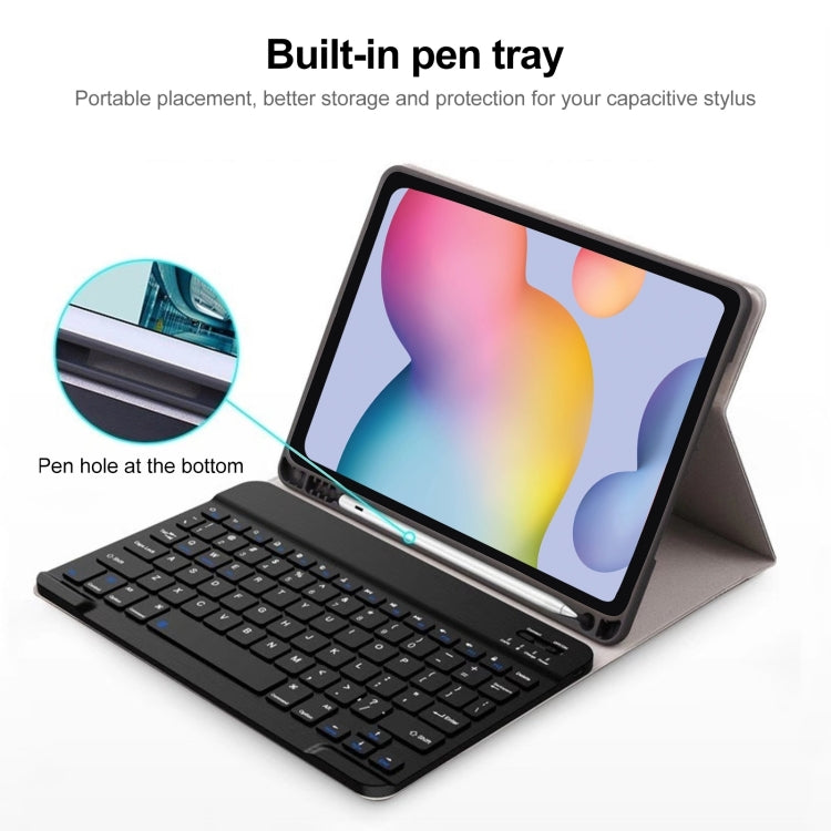 For Samsung Galaxy Tab S9 FE+ Square Cap Bluetooth Keyboard Leather Case with Pen Slot(Dark Green) - Samsung Keyboard by PMC Jewellery | Online Shopping South Africa | PMC Jewellery