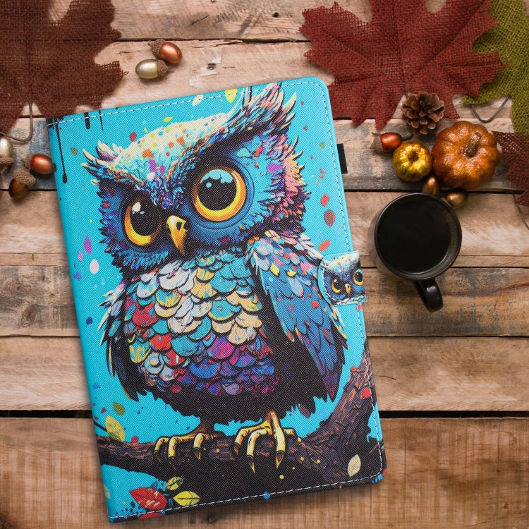 For iPad Pro 11 2024 Colored Drawing Stitching Leather Tablet Smart Case(Owl) - iPad Pro 11 2024 Cases by PMC Jewellery | Online Shopping South Africa | PMC Jewellery | Buy Now Pay Later Mobicred