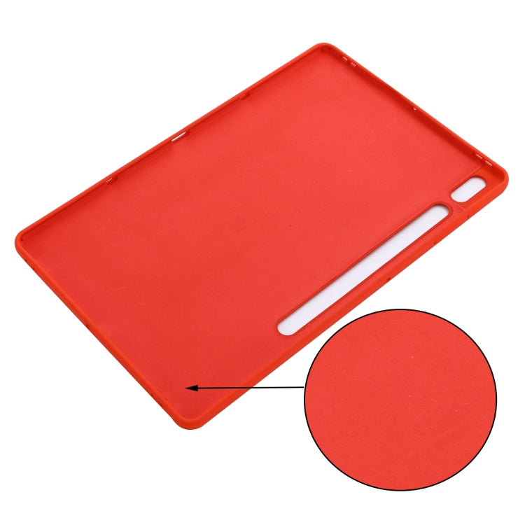 For Samsung Galaxy Tab S9 FE+ / S10+ Pure Color Liquid Silicone Shockproof Tablet Case(Red) - Galaxy Tab S9 FE+ by PMC Jewellery | Online Shopping South Africa | PMC Jewellery | Buy Now Pay Later Mobicred