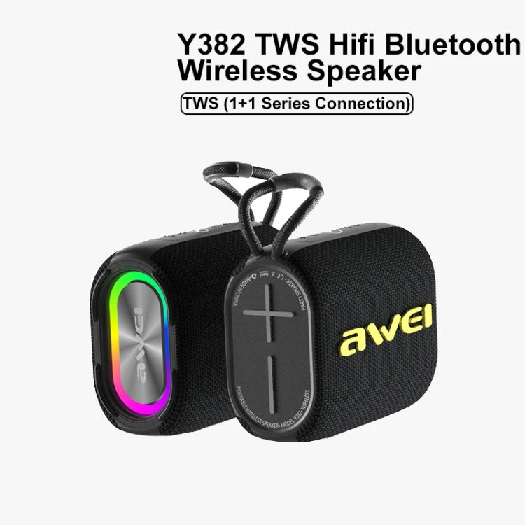 awei Y382 TWS Outdoor Portable Bluetooth Speaker(Black) - Mini Speaker by awei | Online Shopping South Africa | PMC Jewellery | Buy Now Pay Later Mobicred