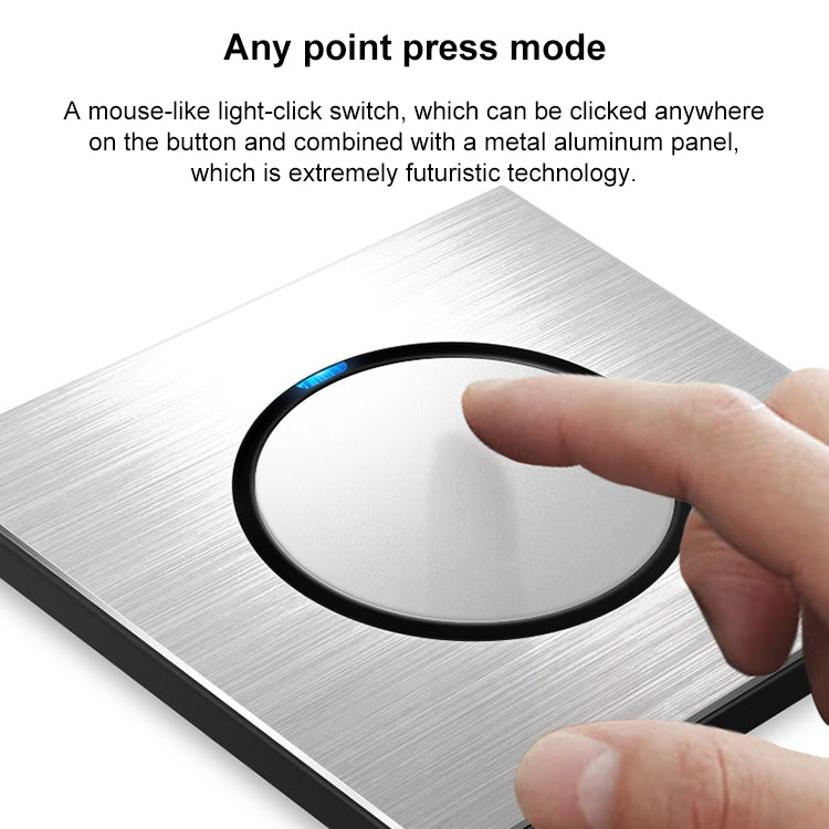 86mm Gray Aluminum Wire Drawing LED Switch Panel, Style:TV-Telephone socket - free shipping - PMC Jewellery - Order now!