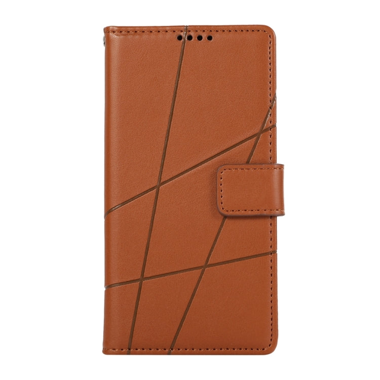 For Google Pixel 9 PU Genuine Leather Texture Embossed Line Phone Case(Brown) - Google Cases by PMC Jewellery | Online Shopping South Africa | PMC Jewellery | Buy Now Pay Later Mobicred