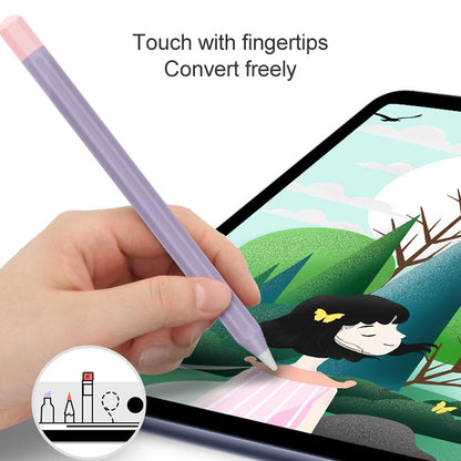 For Apple Pencil 2 Stylus Touch Pen Split Contrast Color Silicone Protective Case(Lemon Avocado) - Pencil Accessories by PMC Jewellery | Online Shopping South Africa | PMC Jewellery | Buy Now Pay Later Mobicred