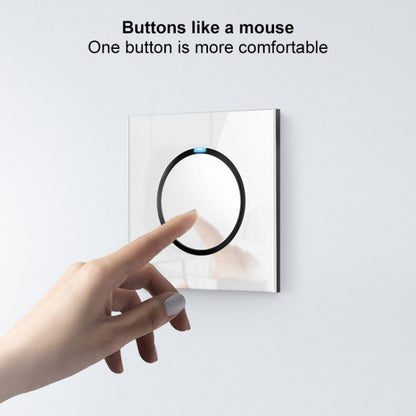 86mm Round LED Tempered Glass Switch Panel, White Round Glass, Style:Four Open Dual Control - Switch by PMC Jewellery | Online Shopping South Africa | PMC Jewellery | Buy Now Pay Later Mobicred