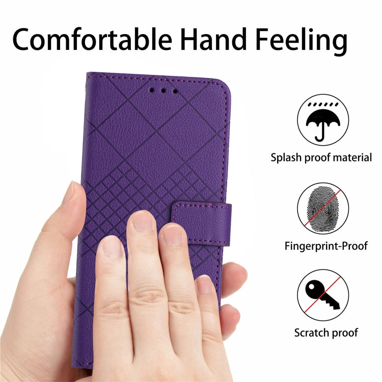 For Honor 200 Lite Rhombic Grid Texture Leather Phone Case(Purple) - Honor Cases by PMC TechLife | Online Shopping South Africa | PMC TechLife | Buy Now Pay Later Mobicred