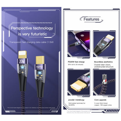 TOTU BT-018 Ming Series 3A USB to 8 Pin Fast Charging Data Cable, Length:1.5m(Black) - Normal Style Cable by TOTUDESIGN | Online Shopping South Africa | PMC Jewellery | Buy Now Pay Later Mobicred